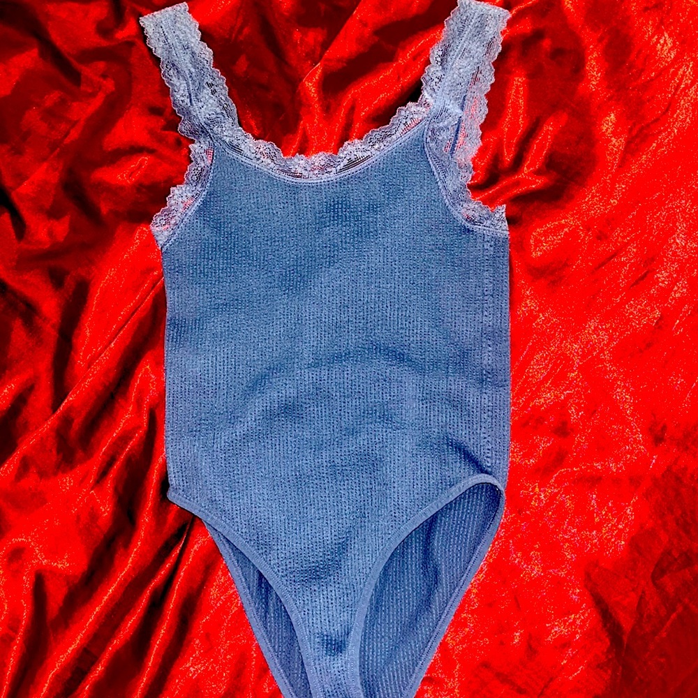 Lace blue bodysuit